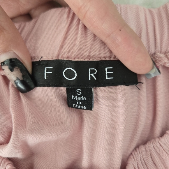 Fore Blush Pink Off the Shoulder Tiered Maxi Dress. Size Small. New without tags - Picture 9 of 9